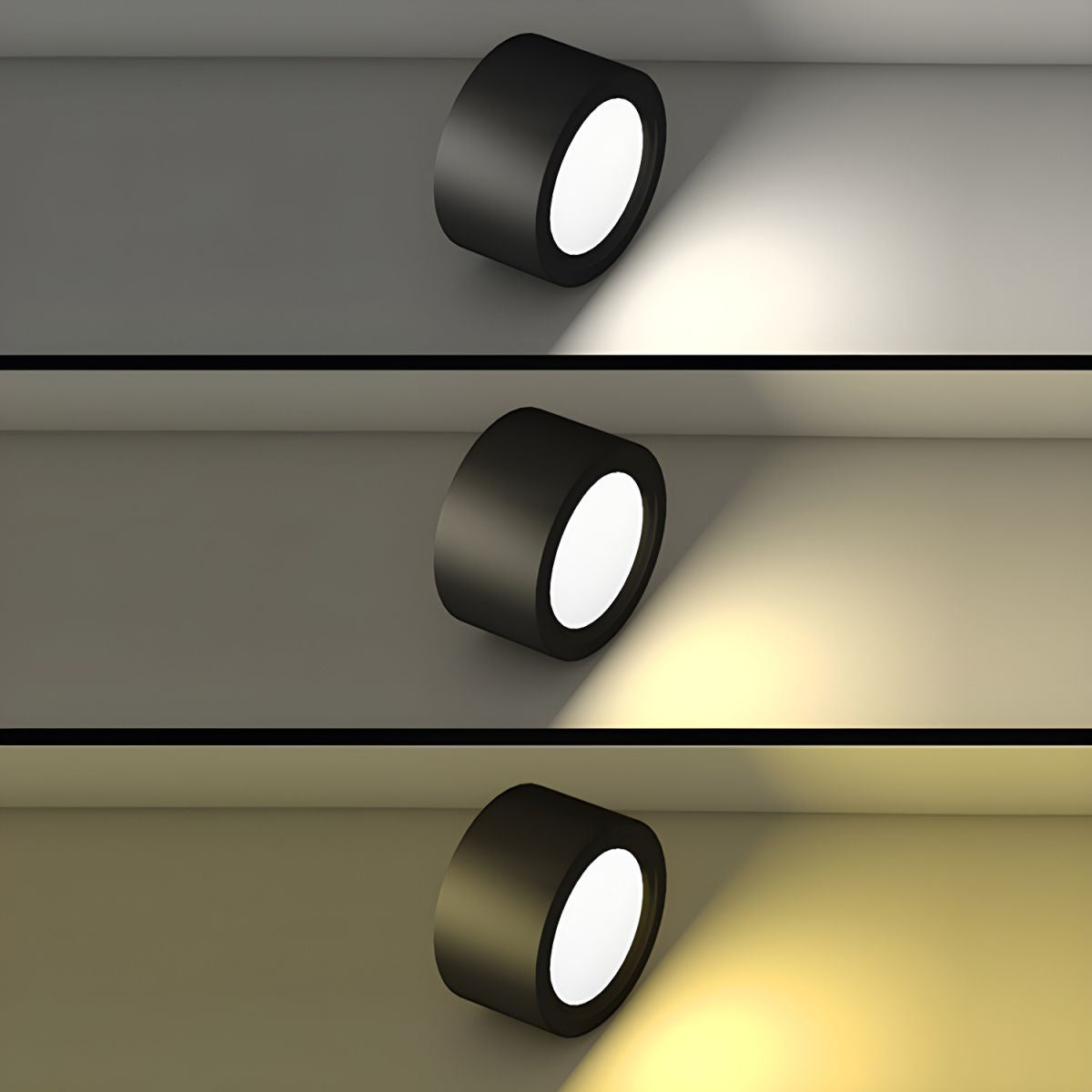 Round Surface-Mounted LED Ceiling Light Adjustable Light Color Black White 10-18 cm Living Room Hallway Corridor Kitchen Bedroom | Sansoti