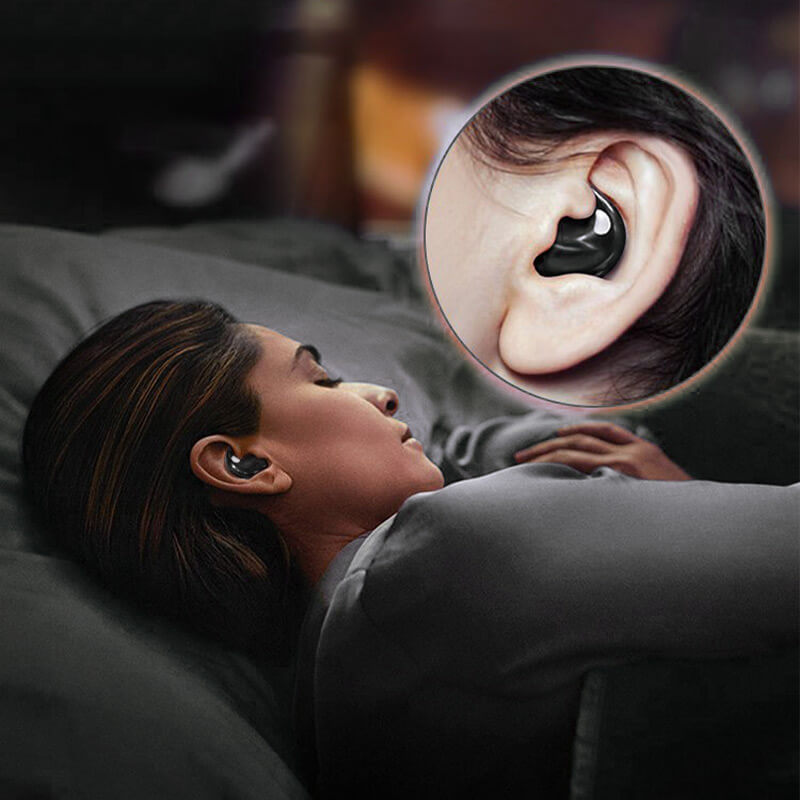 Bezprzewodowe słuchawki douszne do spania Bluetooth 5.3, wodoodporność IPX5, ergonomiczne i wygodne dla osób śpiących na boku | Sansoti