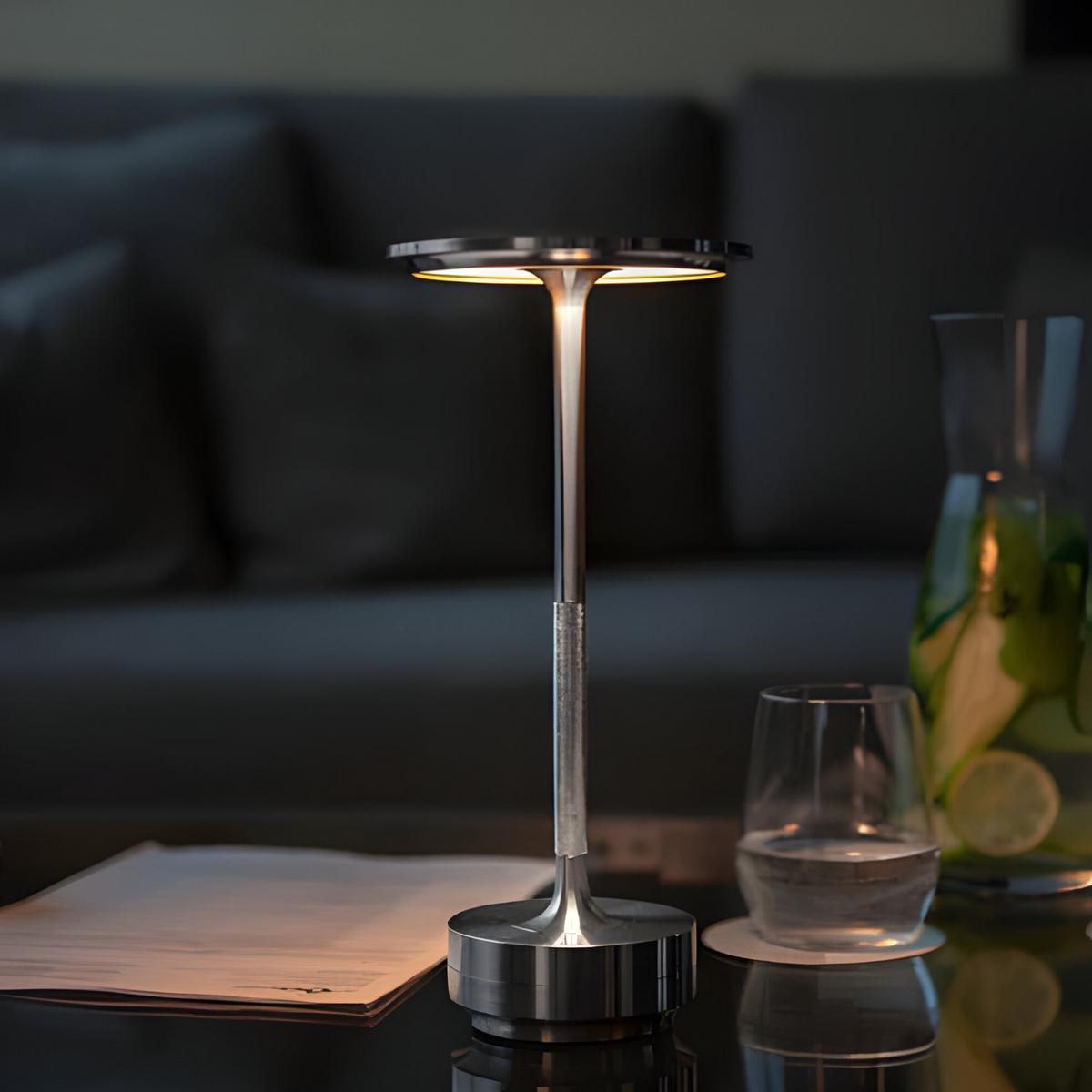 Wireless Table Lamp with Touch Dimming – Luxury Rechargeable LED Table Lamp, Cordless & Ambient Lighting for Living Room and Bedroom