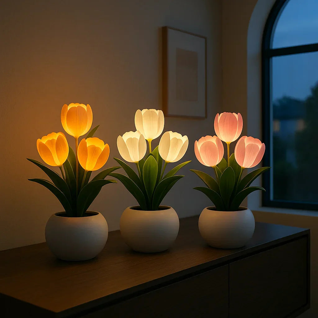 Decoratieve LED Tulpenlamp Warmwit – Sfeerverlichting Woonkamer | Sansoti