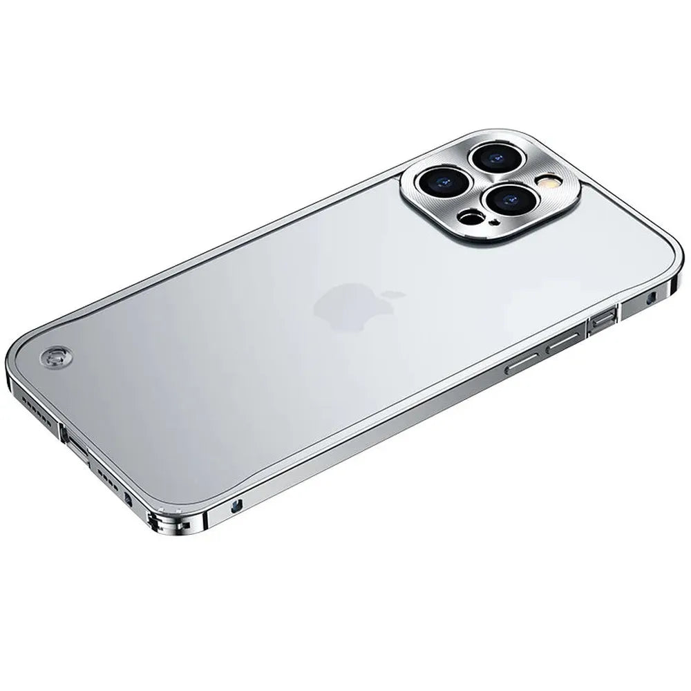 Metallic iPhone Case with Magnetic Ring – Shock-Absorbing Frame Matte Back Phone Protection | Sansoti
