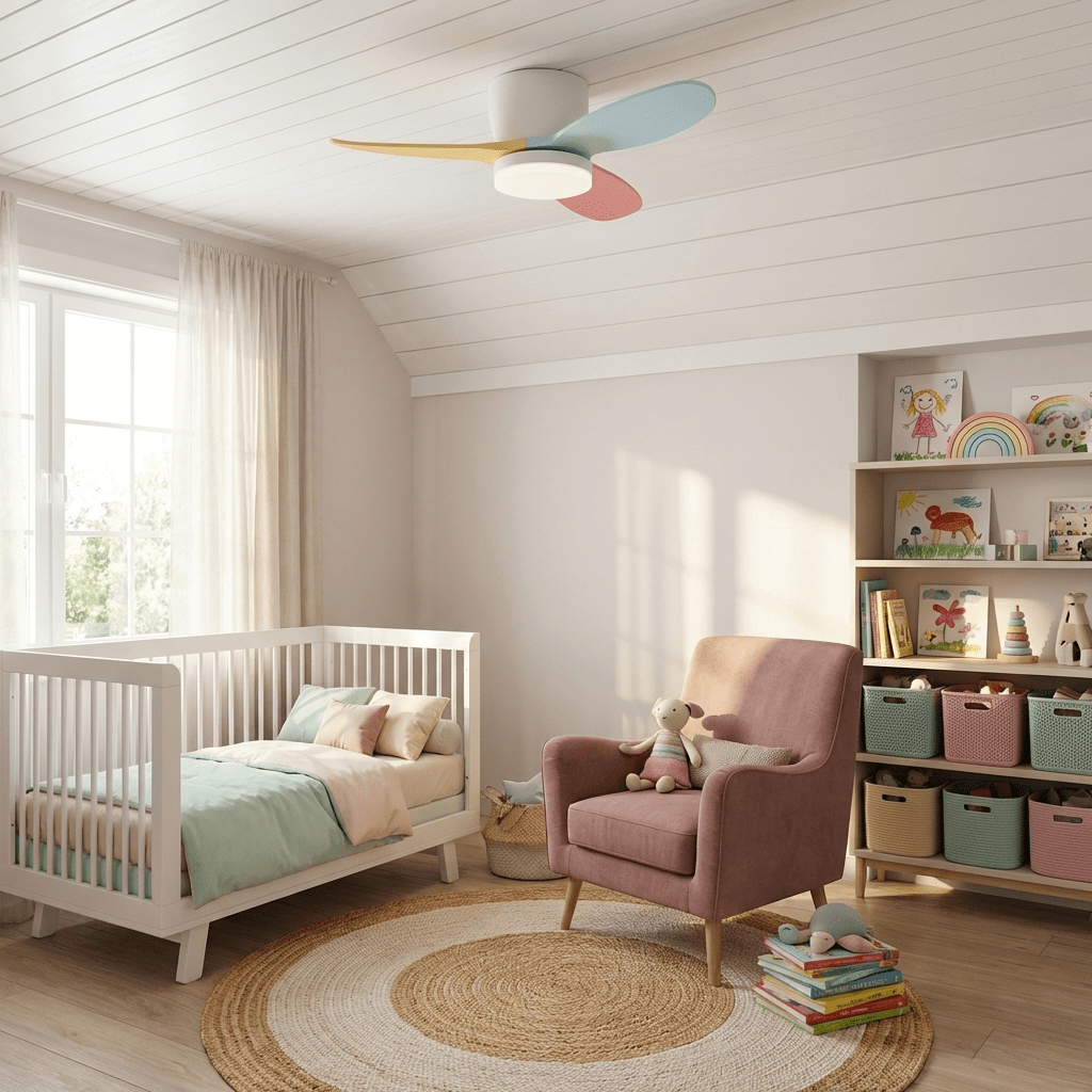 Ceiling Fan Milo with Lighting — Elegant Fan 91cm Modern Design with Remote Control | Sansoti