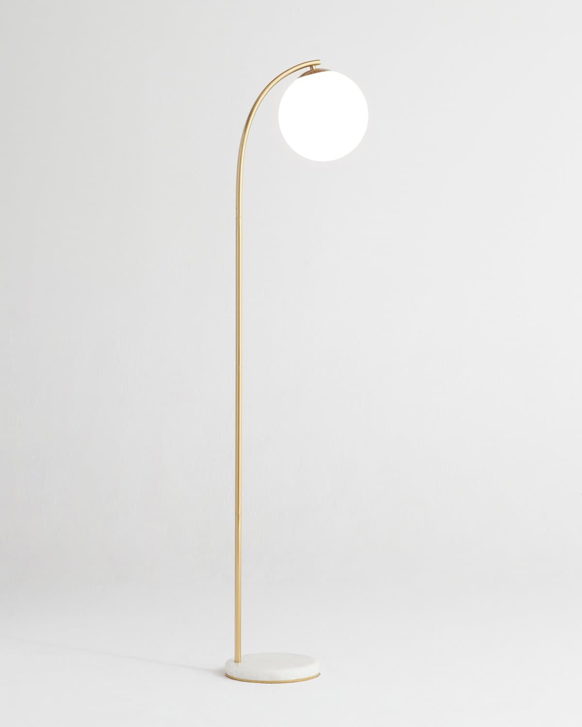 Stehlampe Marmorfuß Messing Glaskugel LED 168cm Stehlampe Wohnzimmer Modern