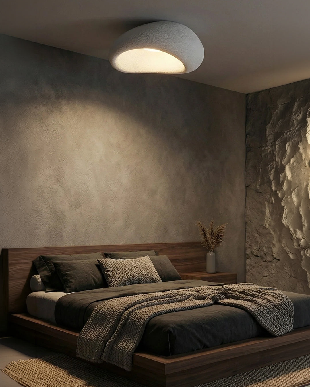 Deckenlampe inspiriert von Wabi Sabi – Metalllampe mit warmem Licht – Für Wohnzimmer, Schlafzimmer, Esszimmer | Sansoti
