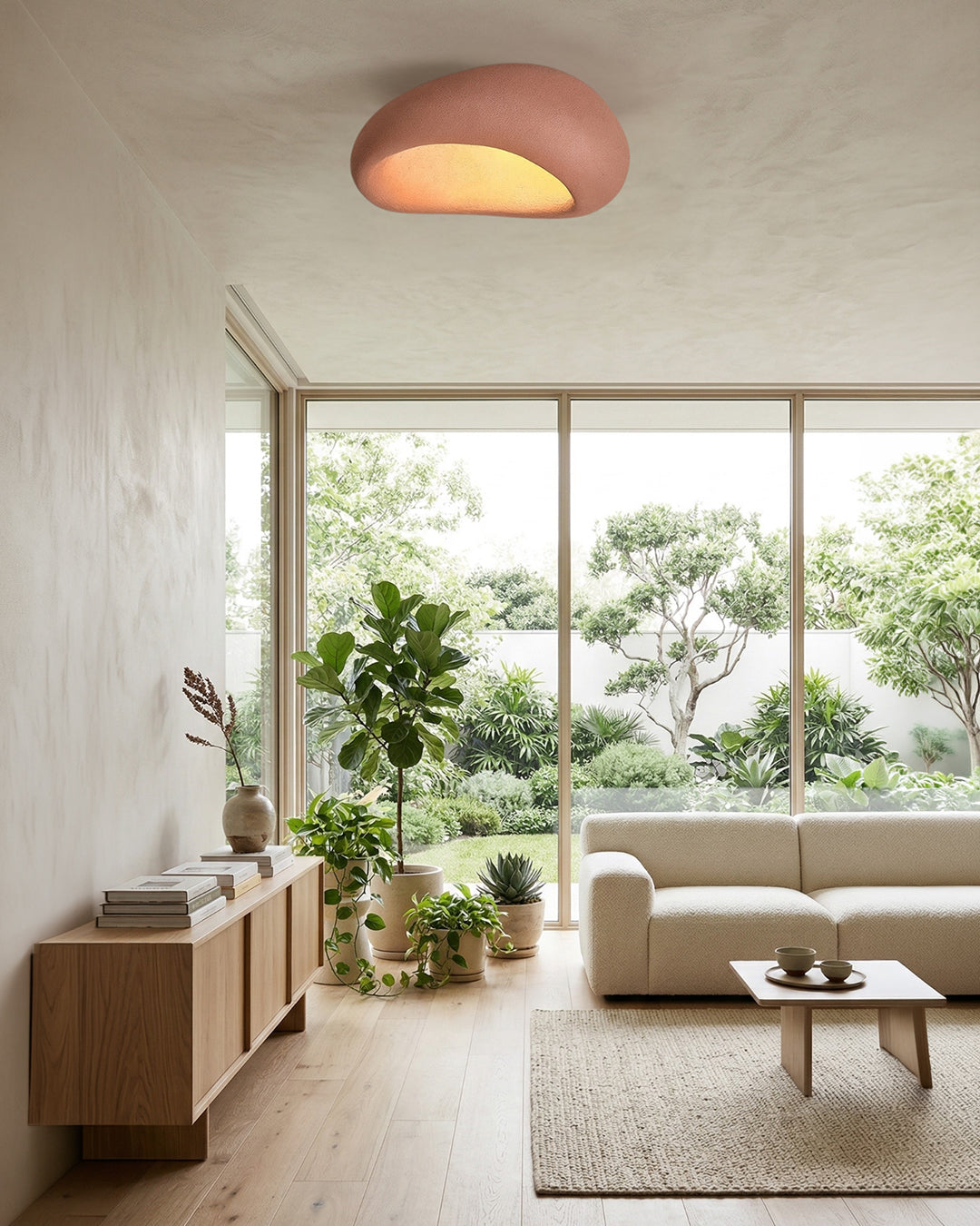 Deckenlampe inspiriert von Wabi Sabi – Metalllampe mit warmem Licht – Für Wohnzimmer, Schlafzimmer, Esszimmer | Sansoti