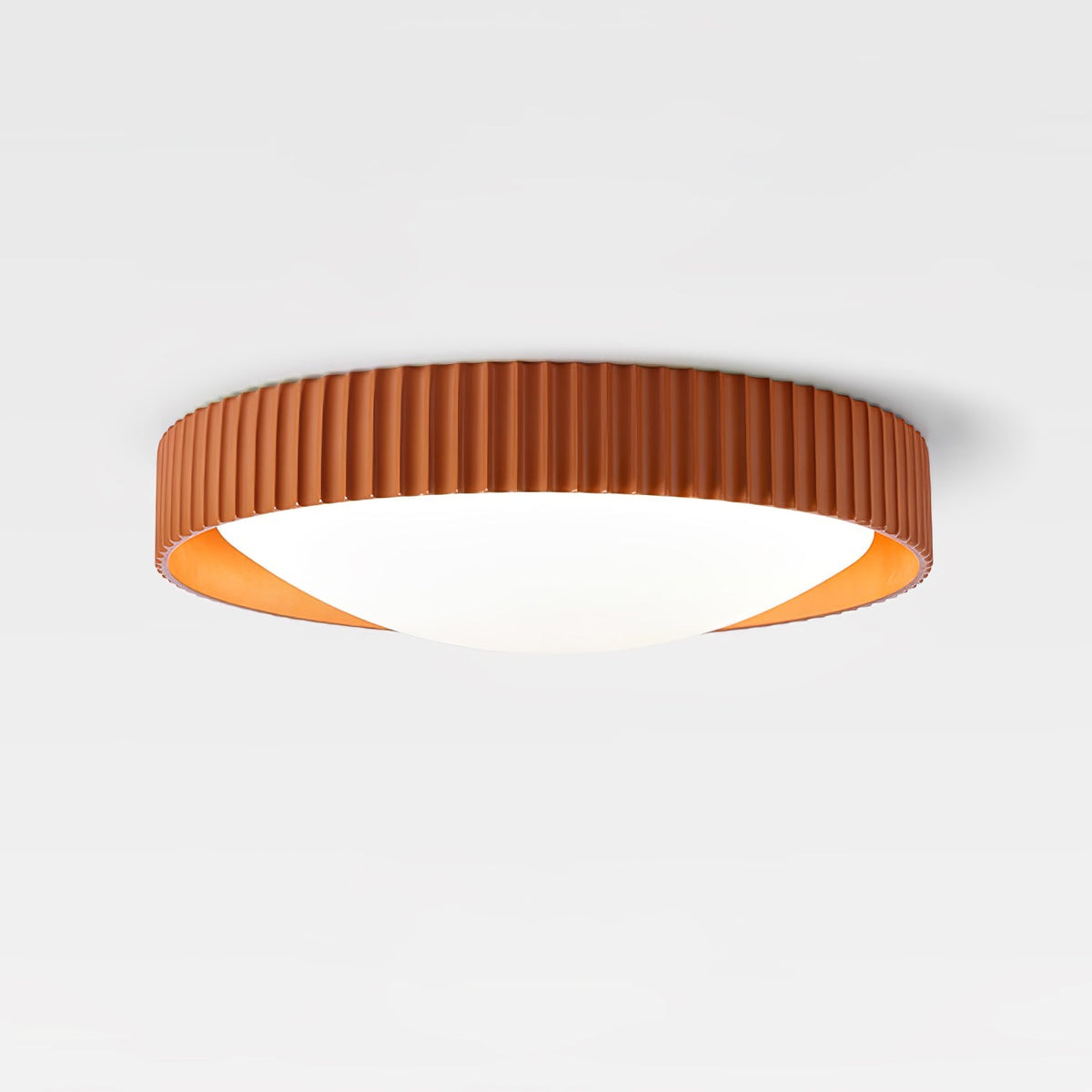 Moderne Deckenleuchte gerippt – Acrylschirm mit Harzrahmen – warmes/neutrales/kühles Licht – Ø46cm – Orange, Grau oder Blau | Sansoti