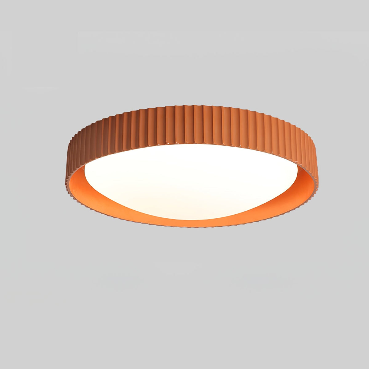 Moderne Deckenleuchte gerippt – Acrylschirm mit Harzrahmen – warmes/neutrales/kühles Licht – Ø46cm – Orange, Grau oder Blau | Sansoti