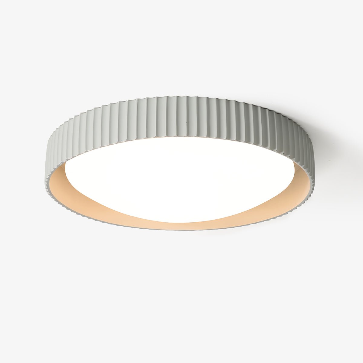 Moderne Deckenleuchte gerippt – Acrylschirm mit Harzrahmen – warmes/neutrales/kühles Licht – Ø46cm – Orange, Grau oder Blau | Sansoti