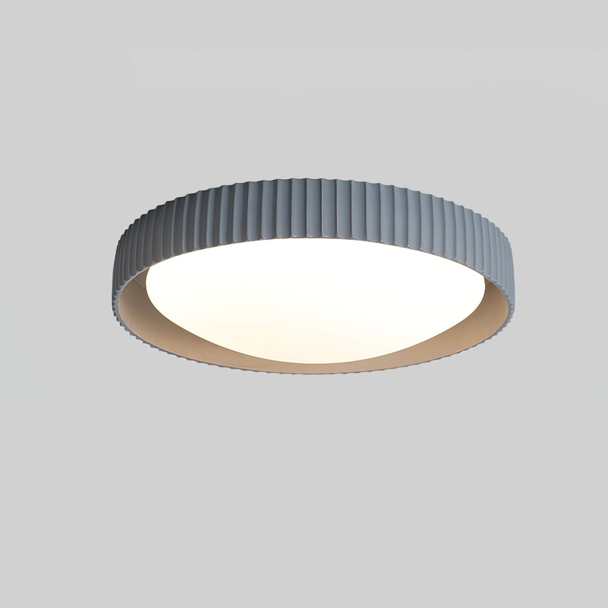 Moderne Deckenleuchte gerippt – Acrylschirm mit Harzrahmen – warmes/neutrales/kühles Licht – Ø46cm – Orange, Grau oder Blau | Sansoti