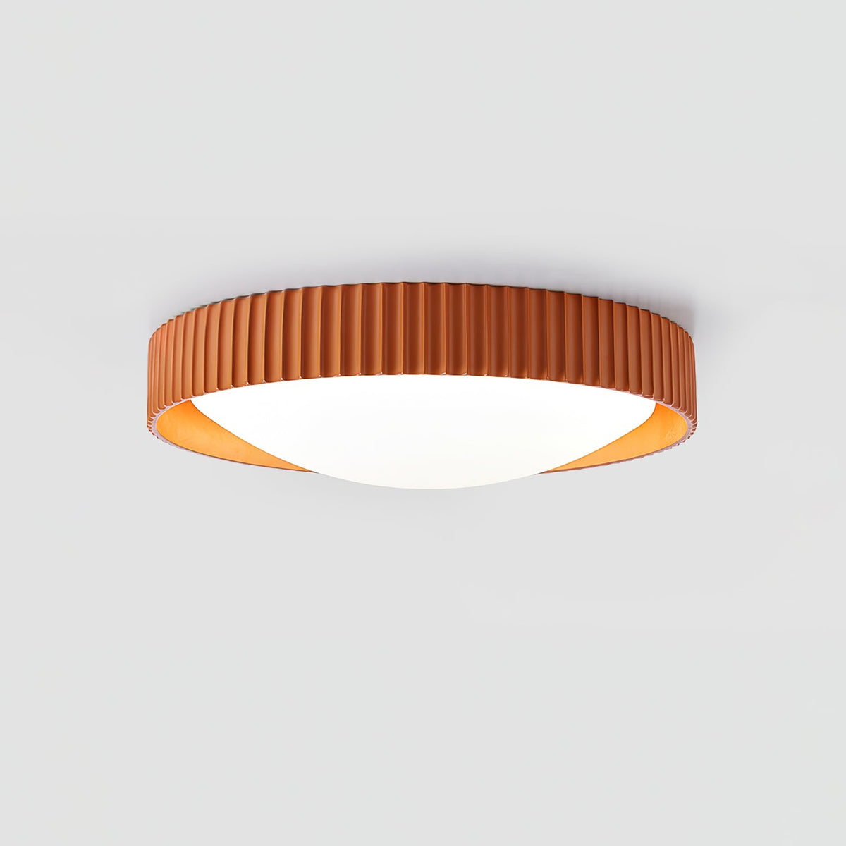 Moderne Deckenleuchte gerippt – Acrylschirm mit Harzrahmen – warmes/neutrales/kühles Licht – Ø46cm – Orange, Grau oder Blau | Sansoti