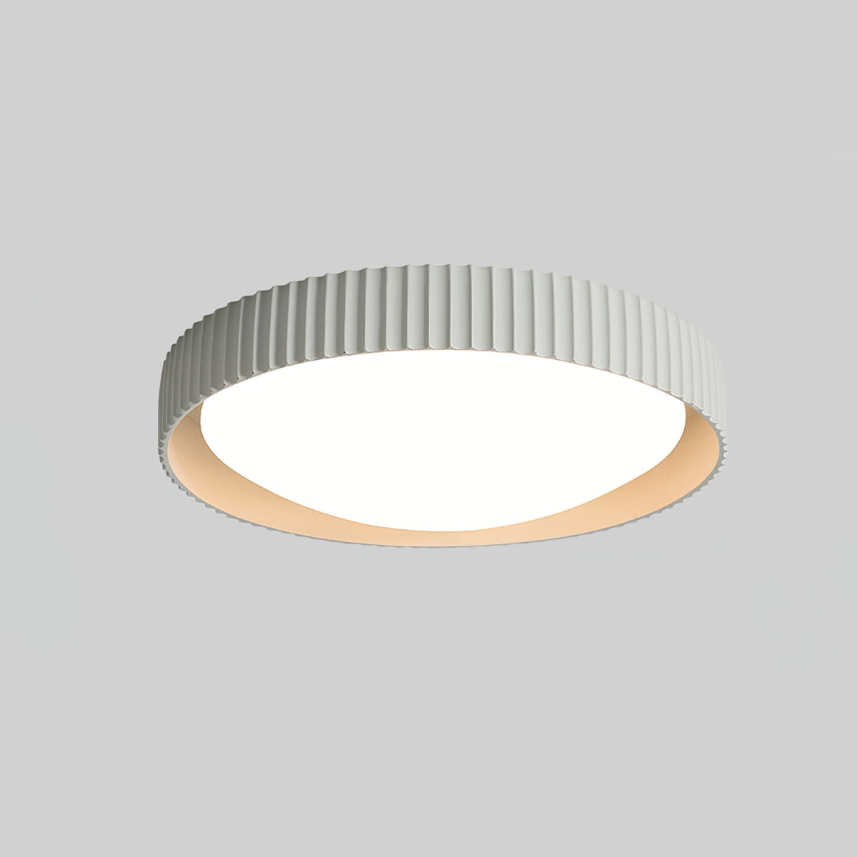 Moderne Deckenleuchte gerippt – Acrylschirm mit Harzrahmen – warmes/neutrales/kühles Licht – Ø46cm – Orange, Grau oder Blau | Sansoti
