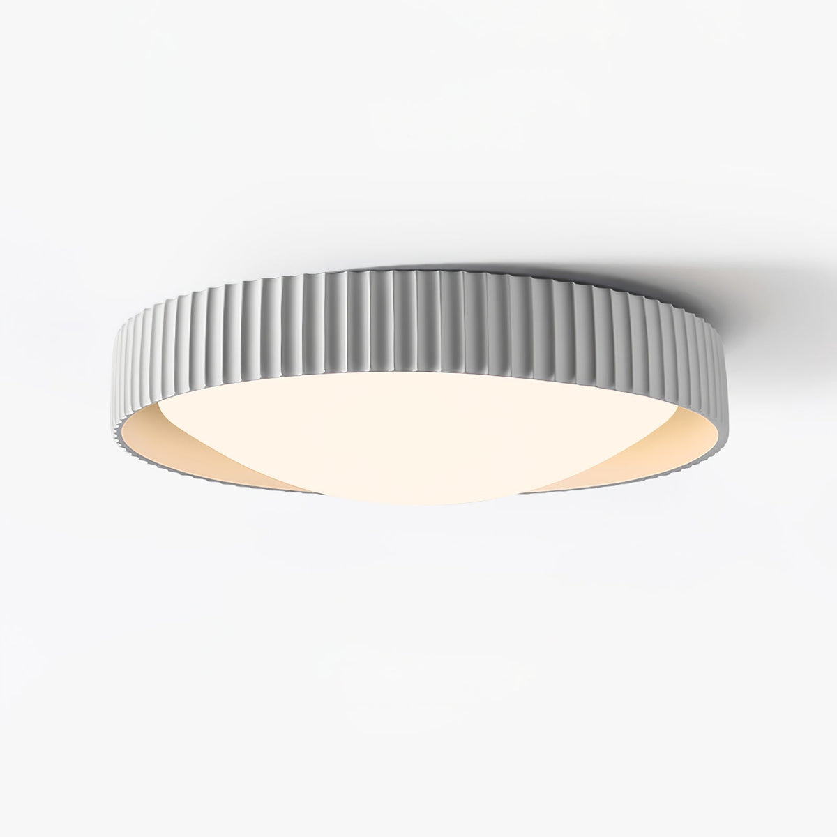 Moderne Deckenleuchte gerippt – Acrylschirm mit Harzrahmen – warmes/neutrales/kühles Licht – Ø46cm – Orange, Grau oder Blau | Sansoti