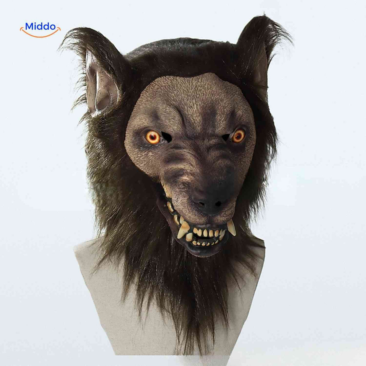 Glowing Wolf Mask 60cm Latex Brown Halloween Cosplay Theme Parties Costume Adults Teenagers | Sansoti