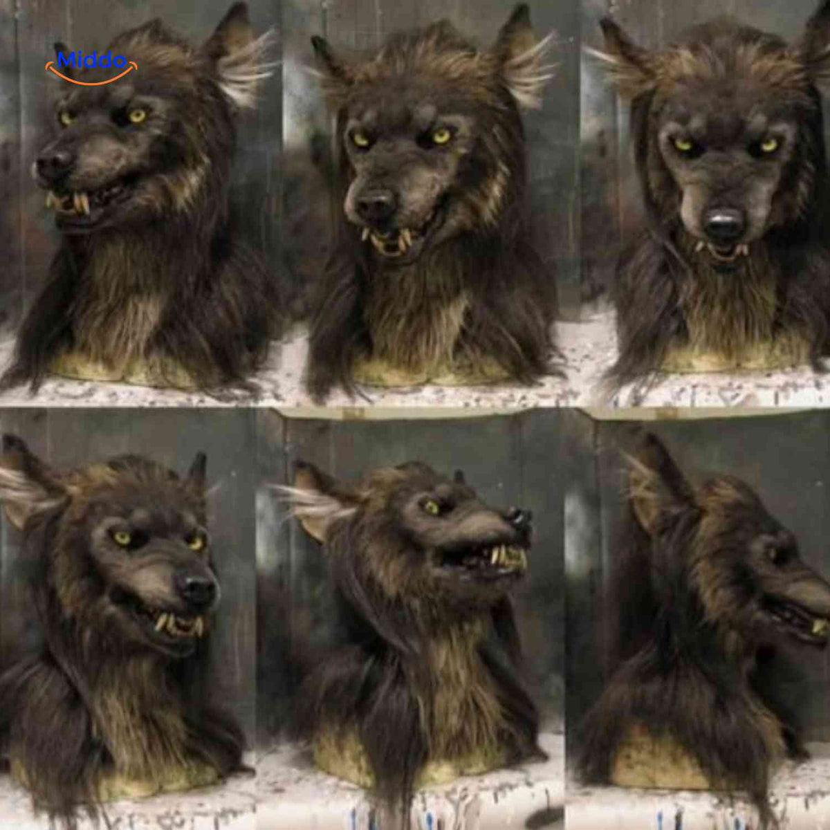 Glowing Wolf Mask 60cm Latex Brown Halloween Cosplay Theme Parties Costume Adults Teenagers | Sansoti