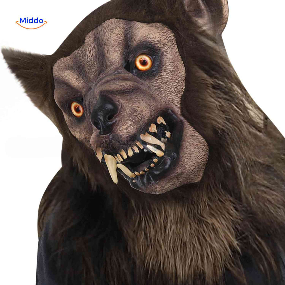 Glowing Wolf Mask 60cm Latex Brown Halloween Cosplay Theme Parties Costume Adults Teenagers | Sansoti