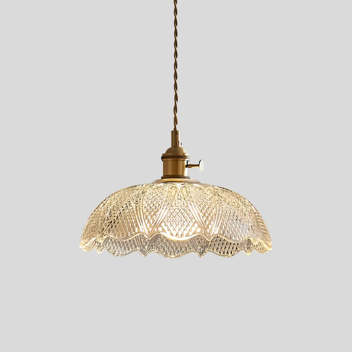 Hanglamp Glas Brons Verstelbare Kabel Woonkamer Eettafel Transparante Glazen Hanglamp Sfeerverlichting Vintage | Sansoti