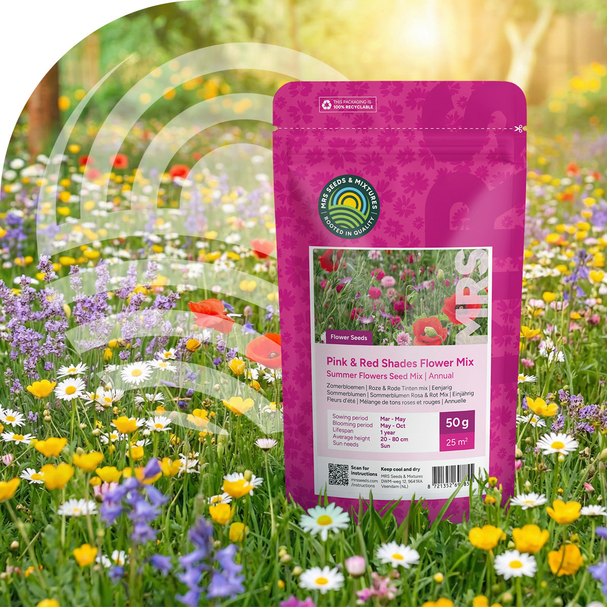 Sommerblumen Rosa & Rot Mix