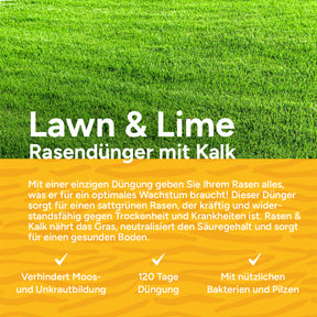 MRS Seeds & Mixtures Lawn & Lime – Organischer Rasendünger mit Kalk  | 18 kg - 225 m² [de]
