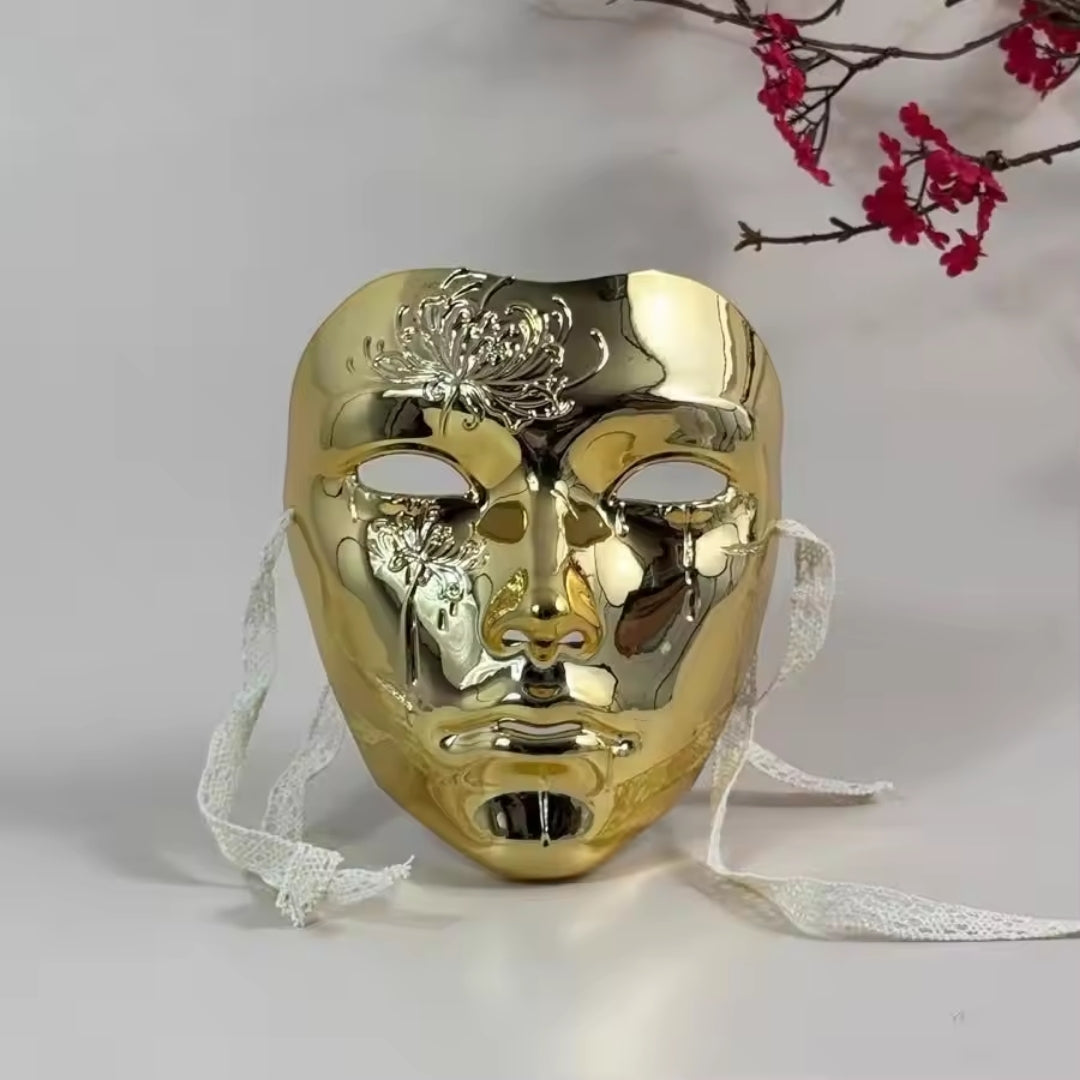 Traditionelle chinesische Manjusaka-Gesichtsmaske, vollständige Gesichtsabdeckung, Unisex-Cosplay, festlicher Karneval, Theater | Sansoti