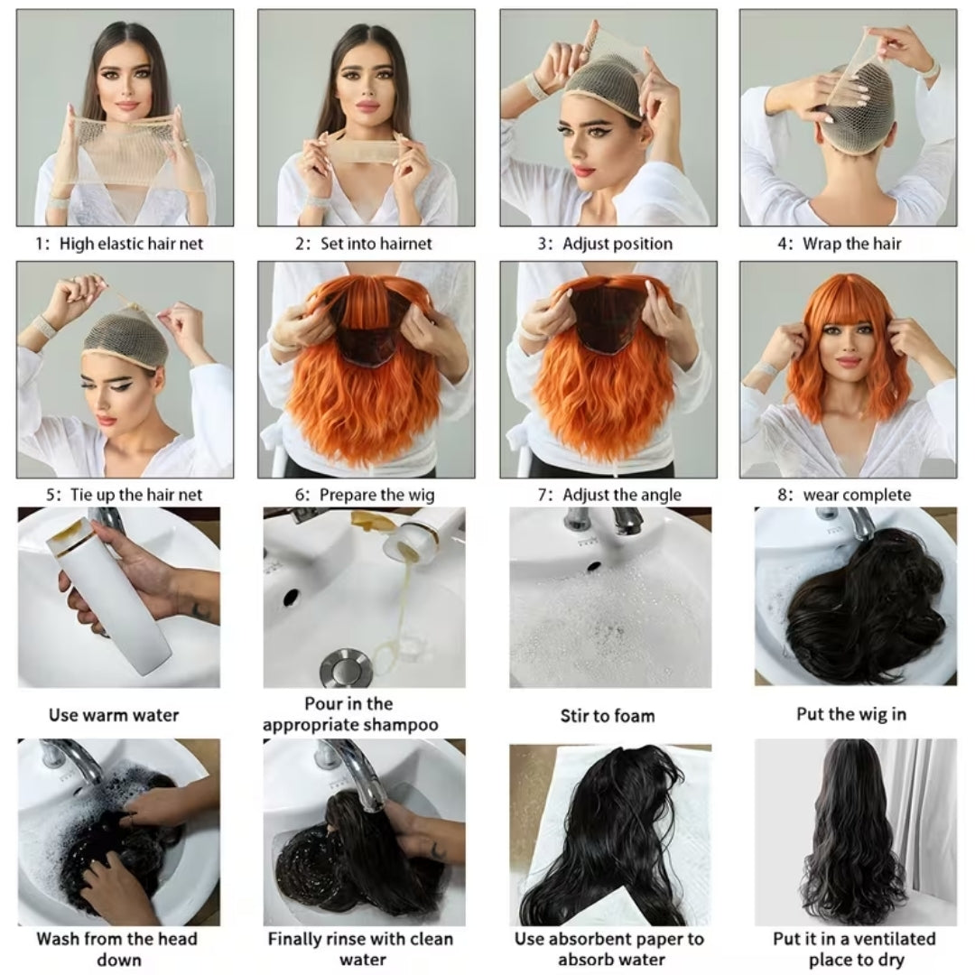 Czarno-czerwona peruka damska z długimi falowanymi lokami 66 cm, ombre, na bale tematyczne, cosplay, karnawał i do kostiumu | Sansoti