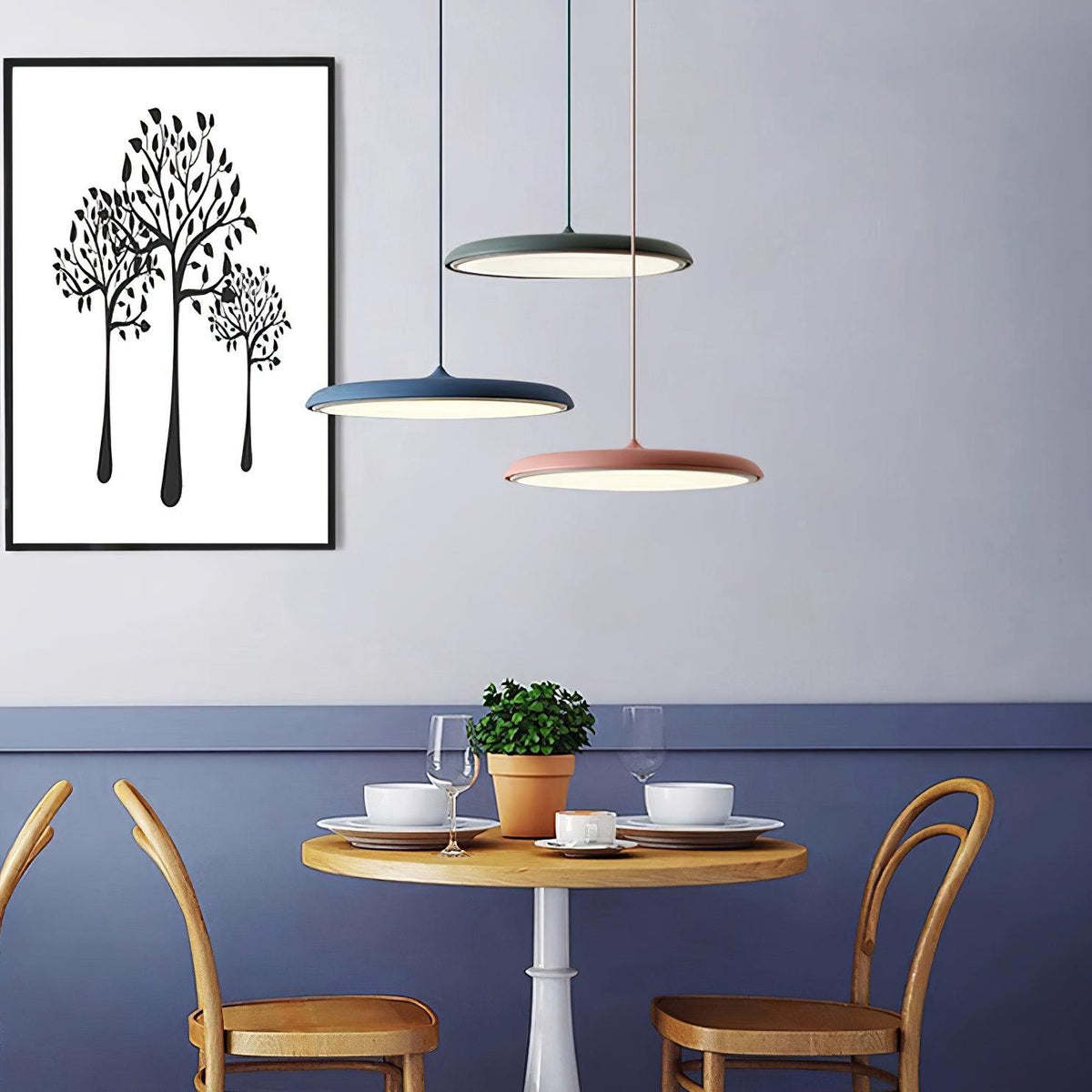 Pendelleuchte aus Metall und Acryl, dimmbar, für Kücheninsel, Esstisch und Wohnzimmer, Pastellfarben, minimalistisches Design | Sansoti