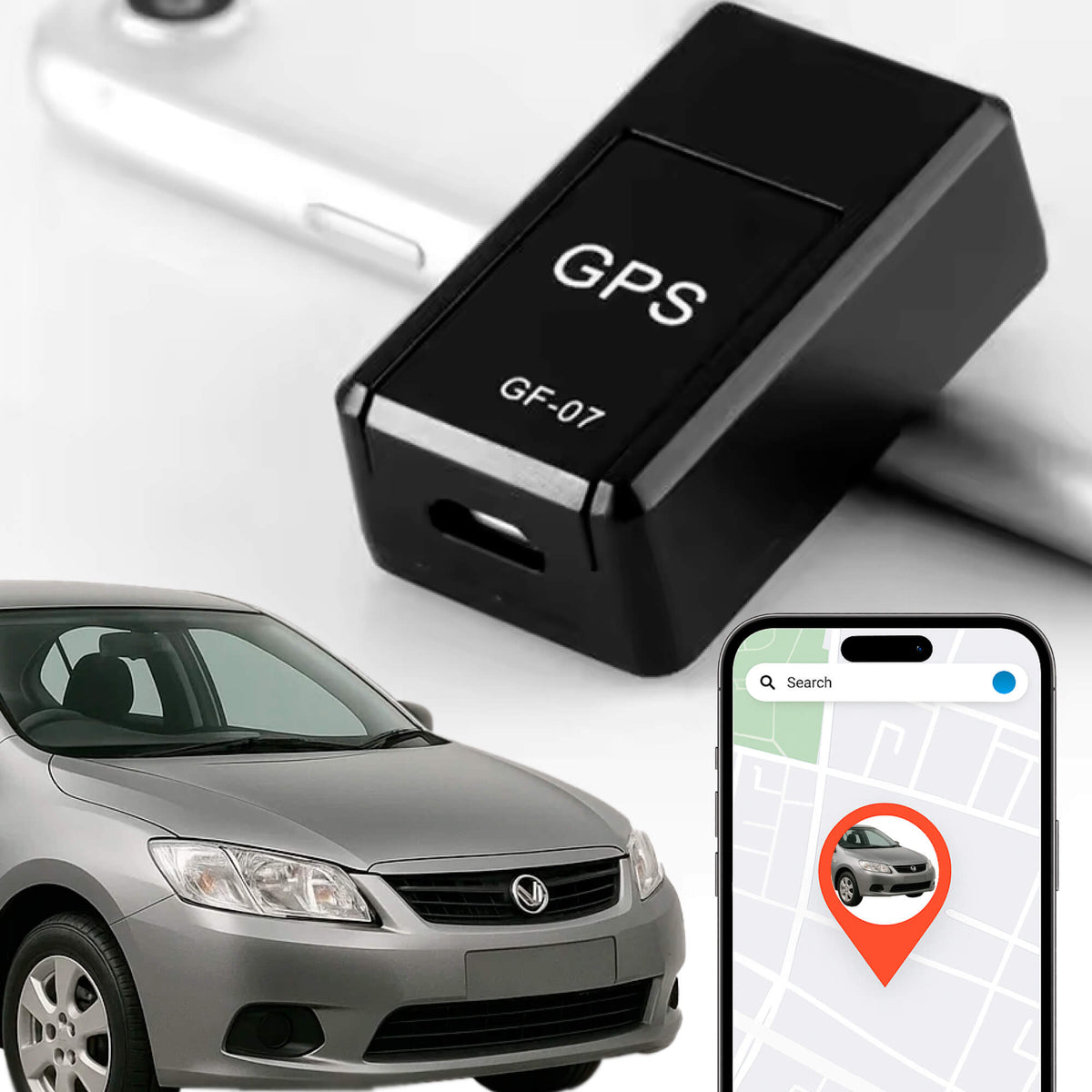 Traceur GPS compact Magnétique Système mondial de suivi de véhicule Localisation en temps réel sans abonnement | Sansoti