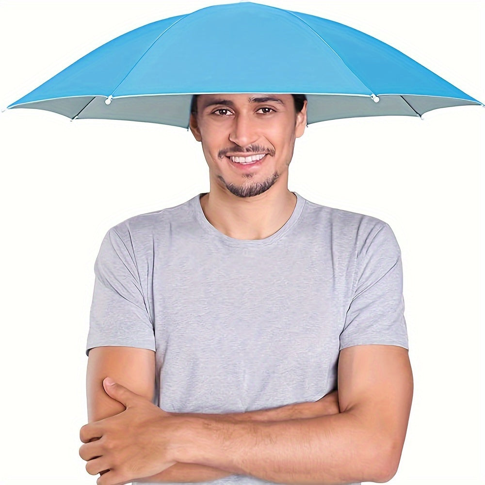 Umbrella Hat Hands-Free Sun Protection Garden Walking Fishing Beach Camping Foldable UV Filter Head Umbrella | Sansoti