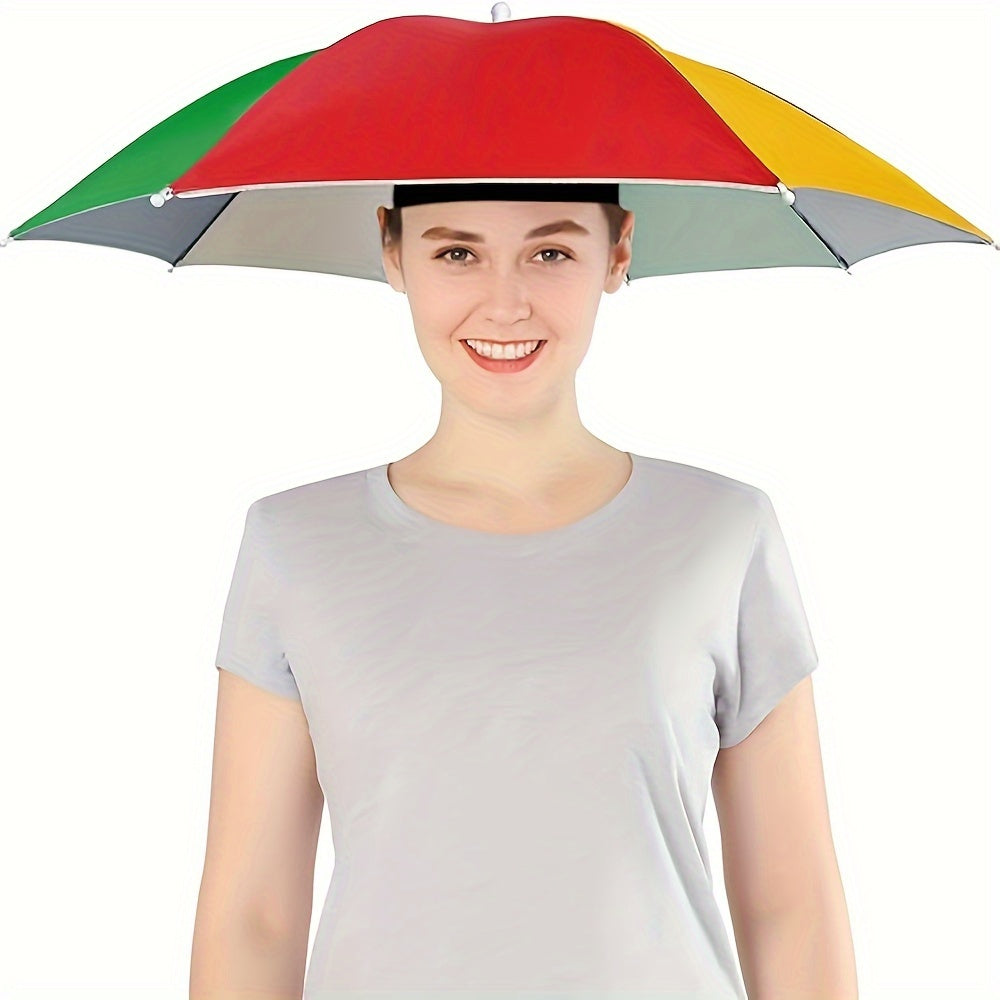 Umbrella Hat Hands-Free Sun Protection Garden Walking Fishing Beach Camping Foldable UV Filter Head Umbrella | Sansoti