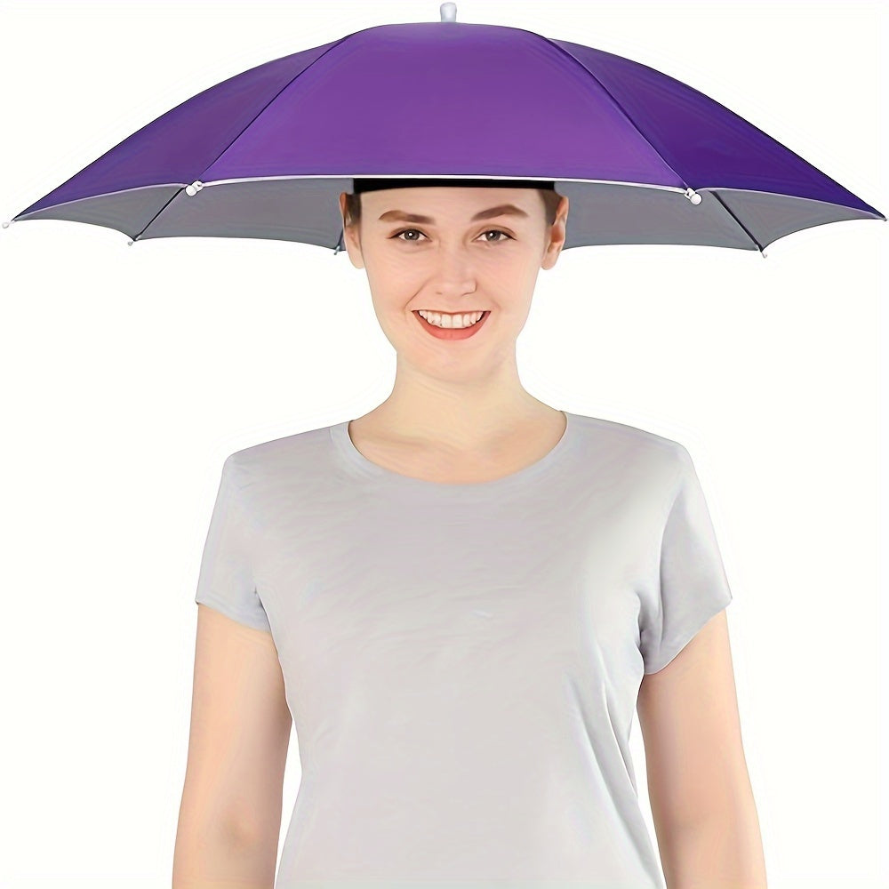 Umbrella Hat Hands-Free Sun Protection Garden Walking Fishing Beach Camping Foldable UV Filter Head Umbrella | Sansoti