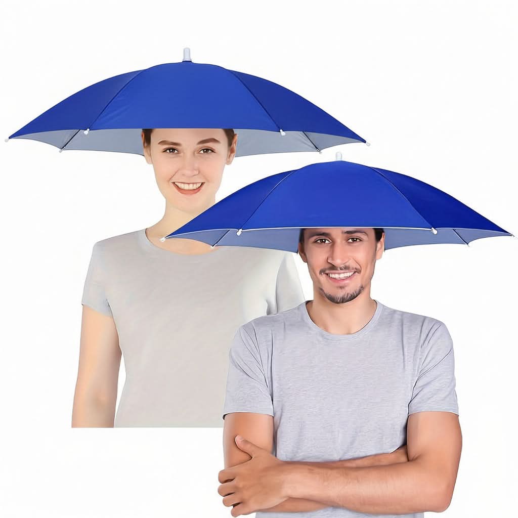 Umbrella Hat Hands-Free Sun Protection Garden Walking Fishing Beach Camping Foldable UV Filter Head Umbrella | Sansoti