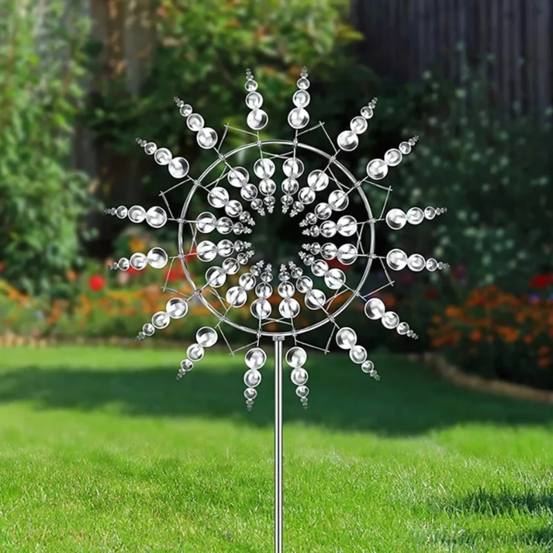 Kinetic garden windmill made of stainless steel – Decorative wind sculpture for garden & balcony | Sansoti