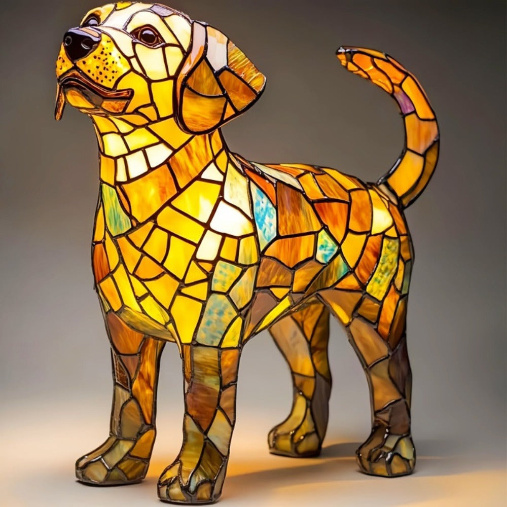 Golden Labrador LED-Gartenlampe – handgefertigte Hundelampe mit Stimmungslicht für Innen und Außen | Sansoti
