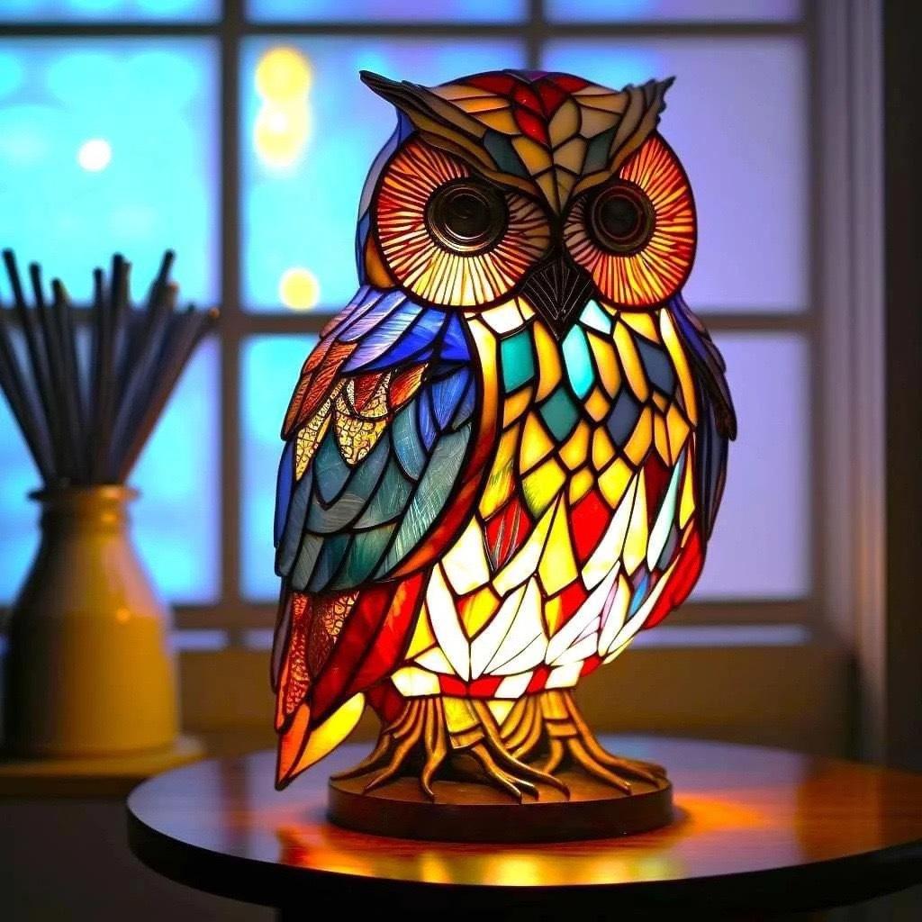 LED-Tierlampe Eule – Kristallglas Dekorative Nachtlampe für Innen und Außen | Sansoti