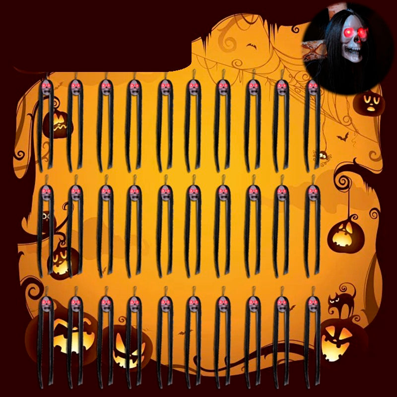 Halloween Hanging Decoration Ghost Skeleton with LED Lighting 50cm Black Scary Figures Horror Party Decoration | Sansoti