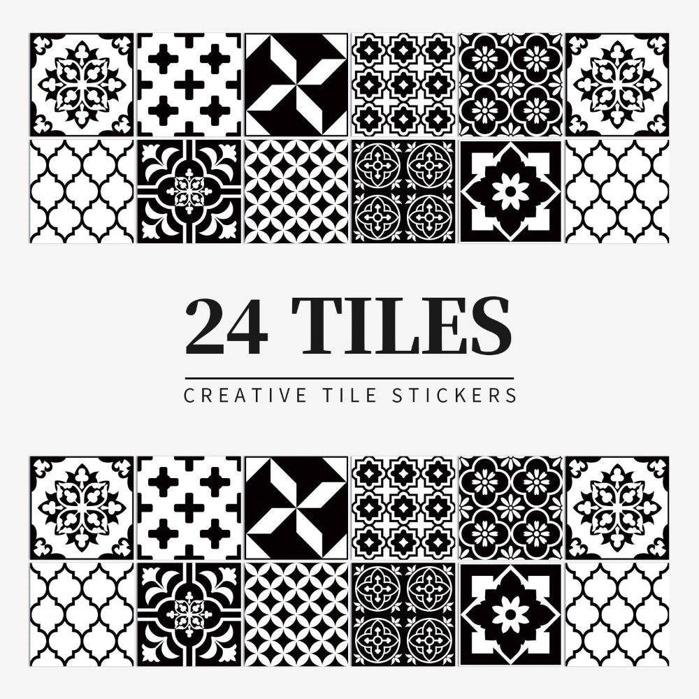 Tegelstickers Badkamer Zelfklevend Portugees Mandala 24 Stuks 10-20 cm Wanddecoratie Kleurrijk | Sansoti