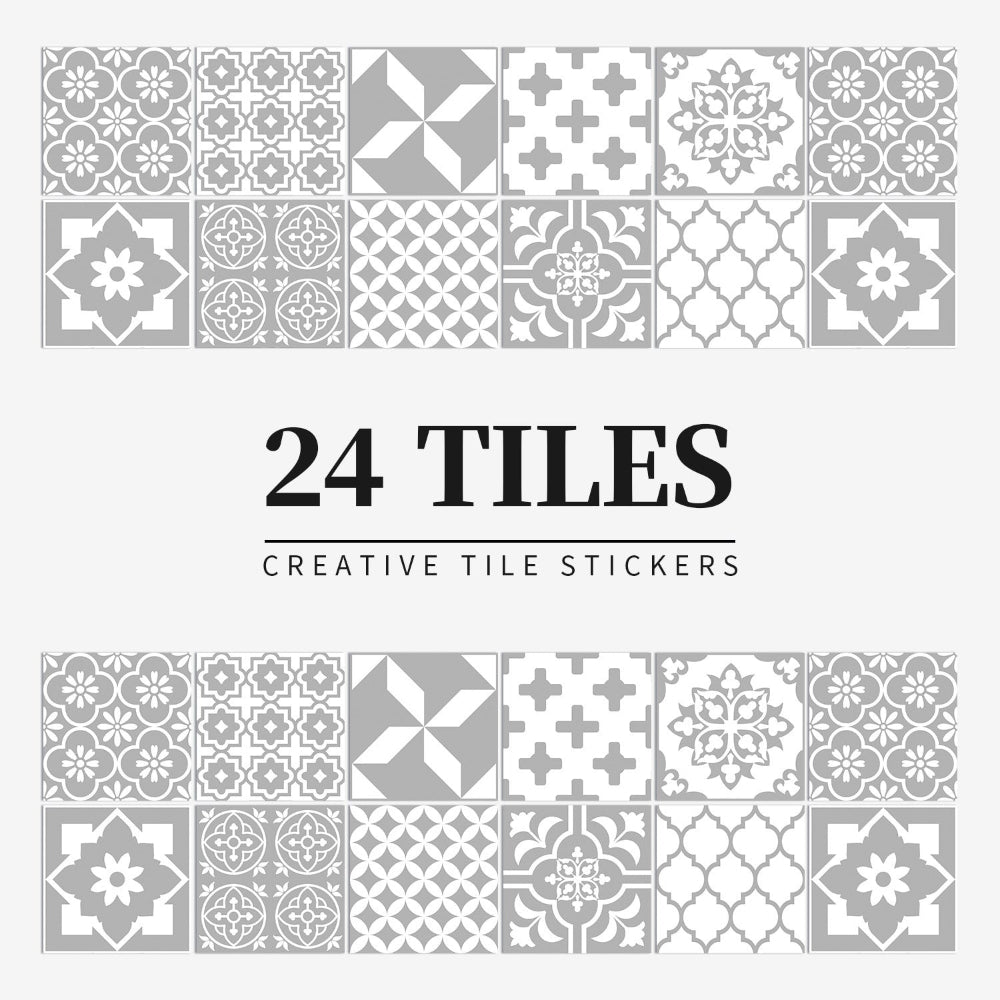 Tegelstickers Badkamer Zelfklevend Portugees Mandala 24 Stuks 10-20 cm Wanddecoratie Kleurrijk | Sansoti