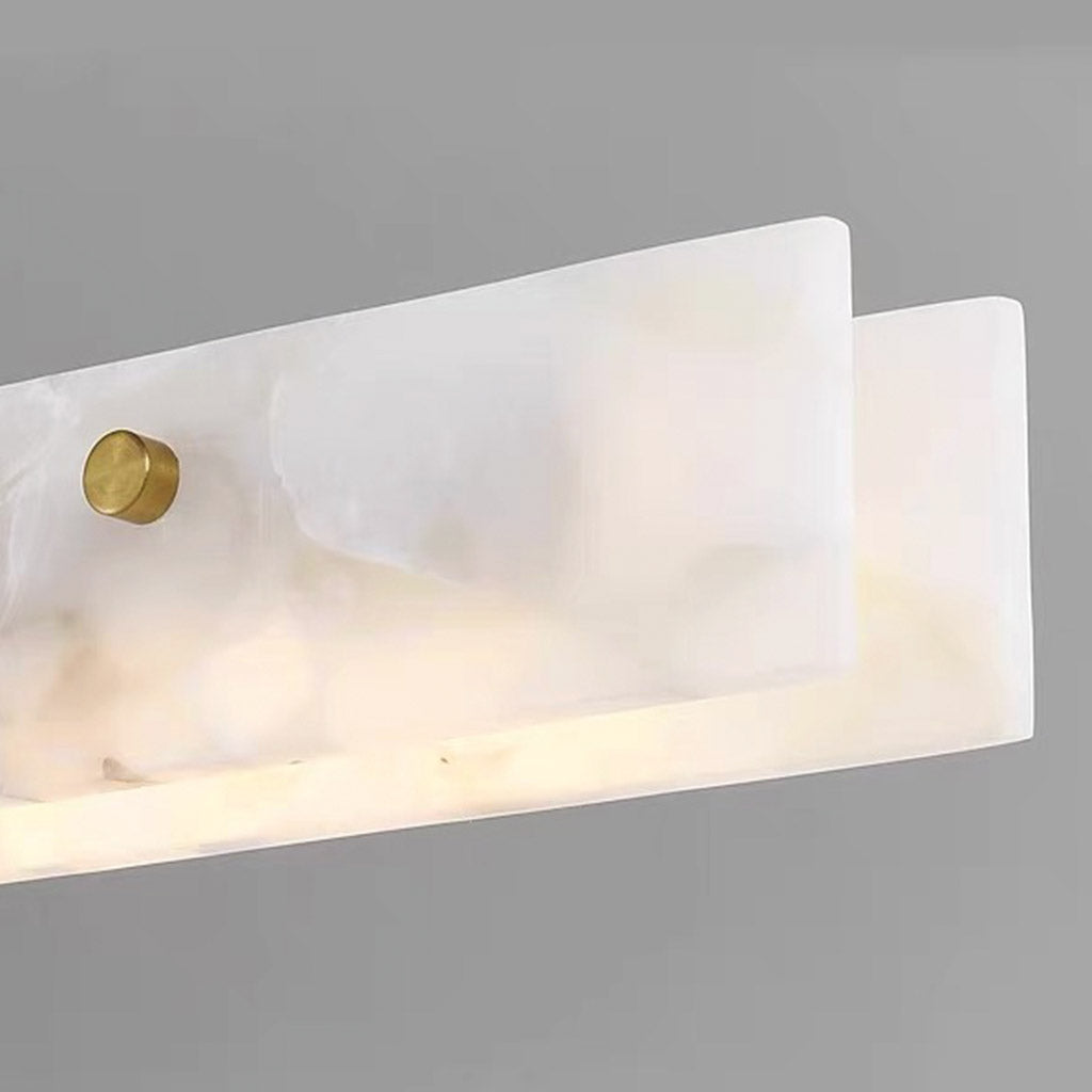 Dimmable Linear Marble LED Pendant Light for Dining Room Kitchen Island White Gold Remote Control 3 Light Colors | Sansoti