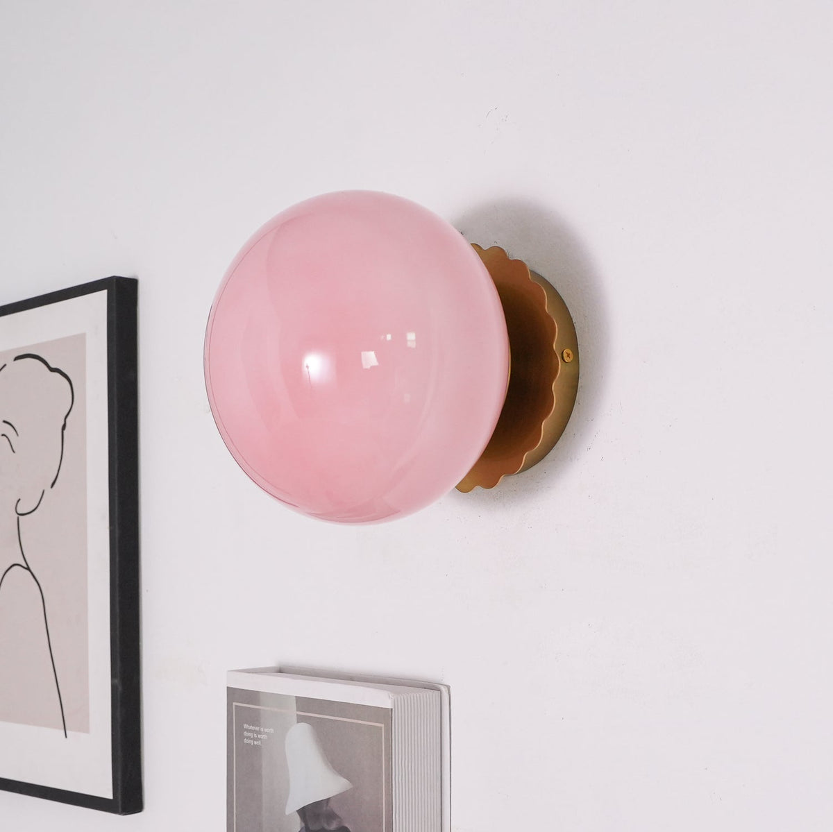 Glass wall lamp with colored diffuser – Dimmable wall & ceiling convertible fixture | Sansoti