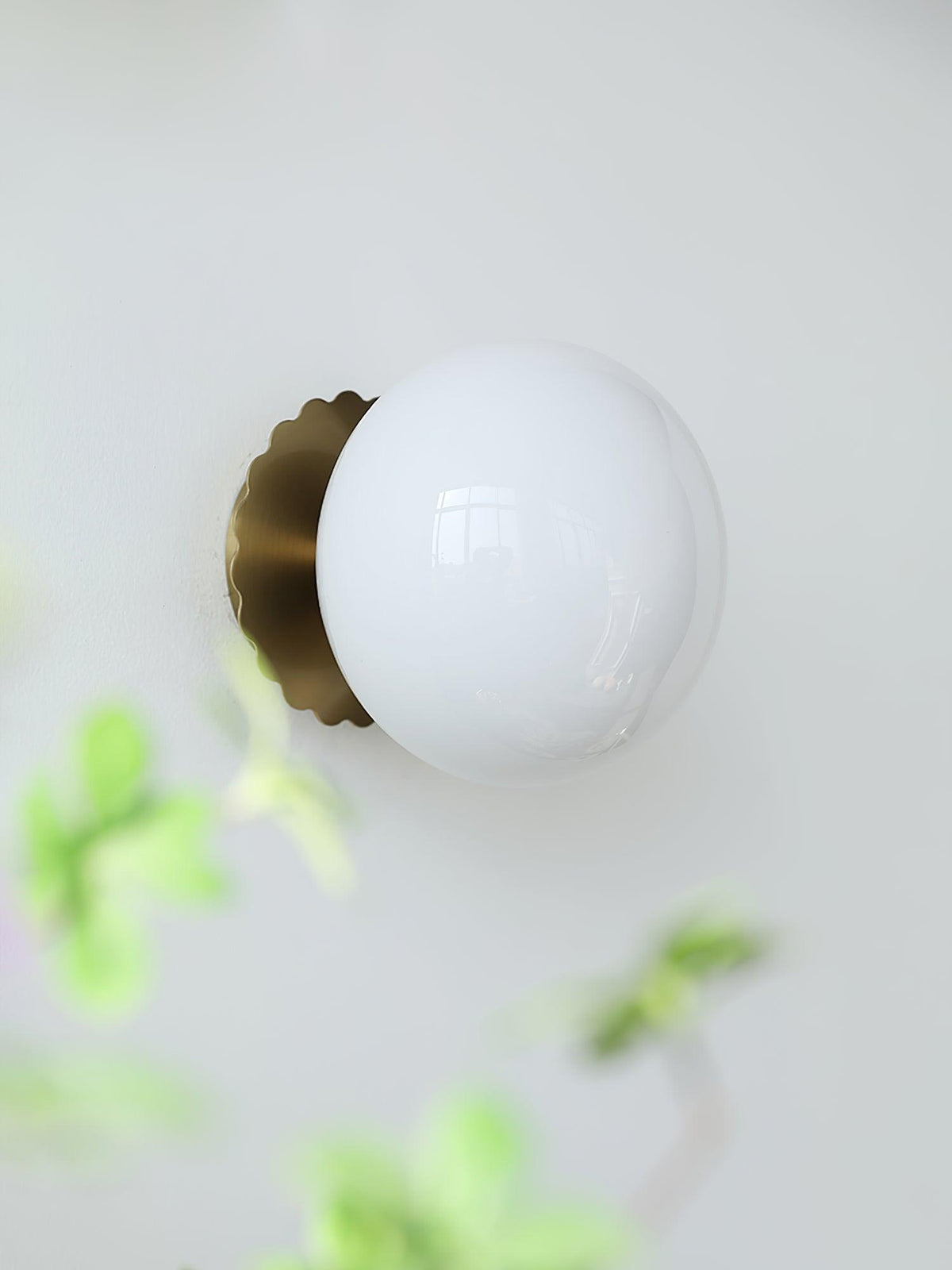 Glass wall lamp with colored diffuser – Dimmable wall & ceiling convertible fixture | Sansoti