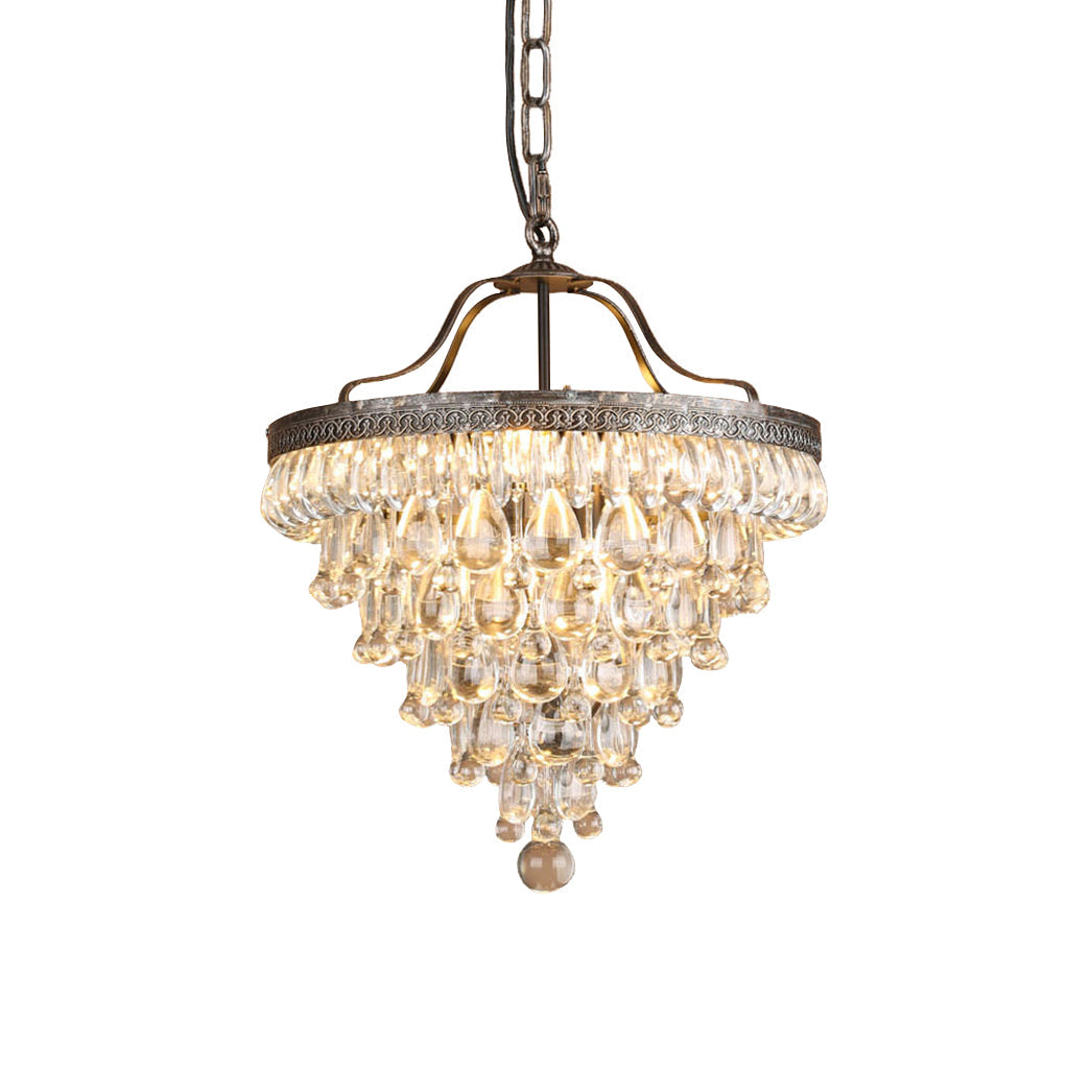 Crystal Chandelier with Antique Bronze Finish and Chain Suspension – Exclusive Decorative Lighting | Sansoti