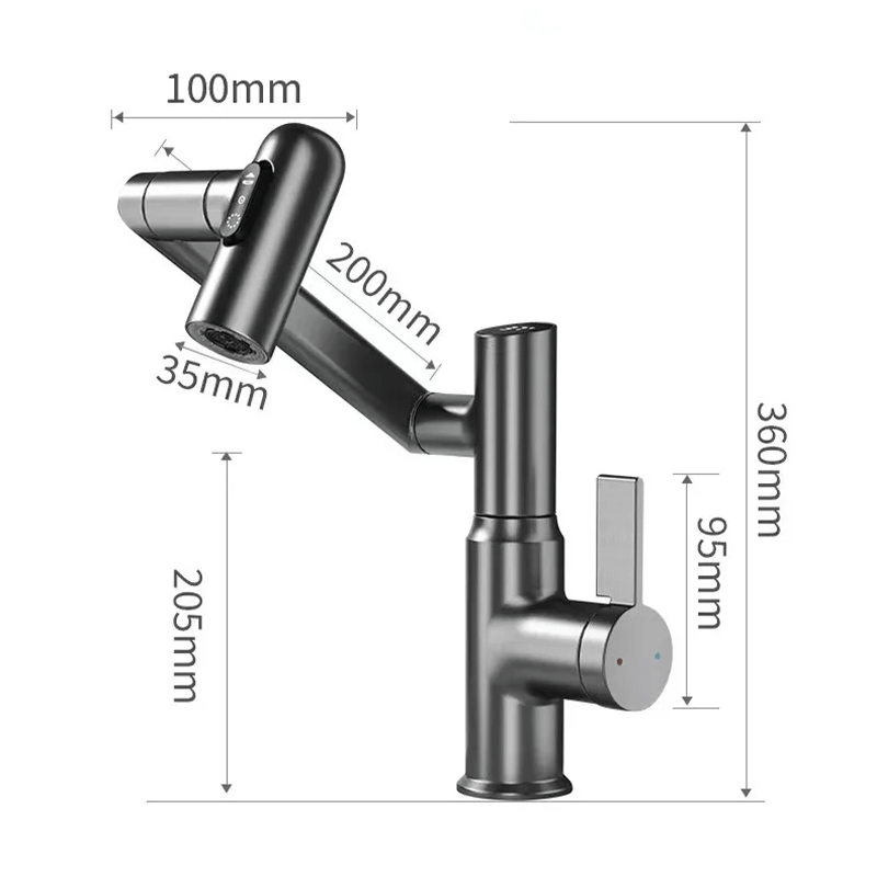 Kitchen Faucet with LED Temperature Display – 360° Rotatable Designer Faucet | Sansoti