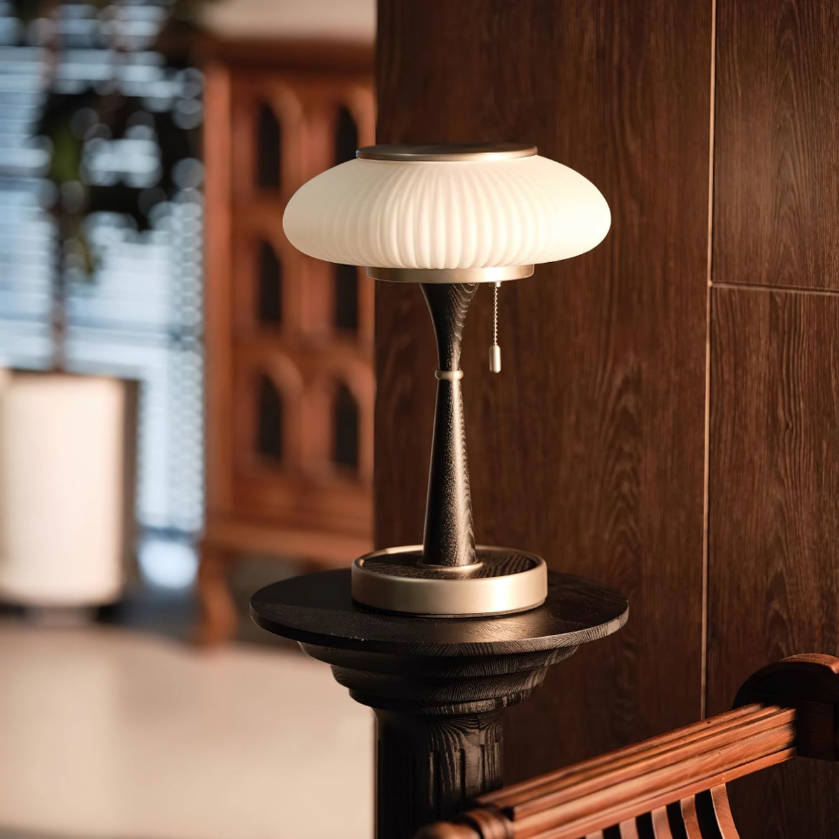 Table Lamp with Mushroom Shade – Vintage Design Lighting for Desks and Nightstands | Sansoti