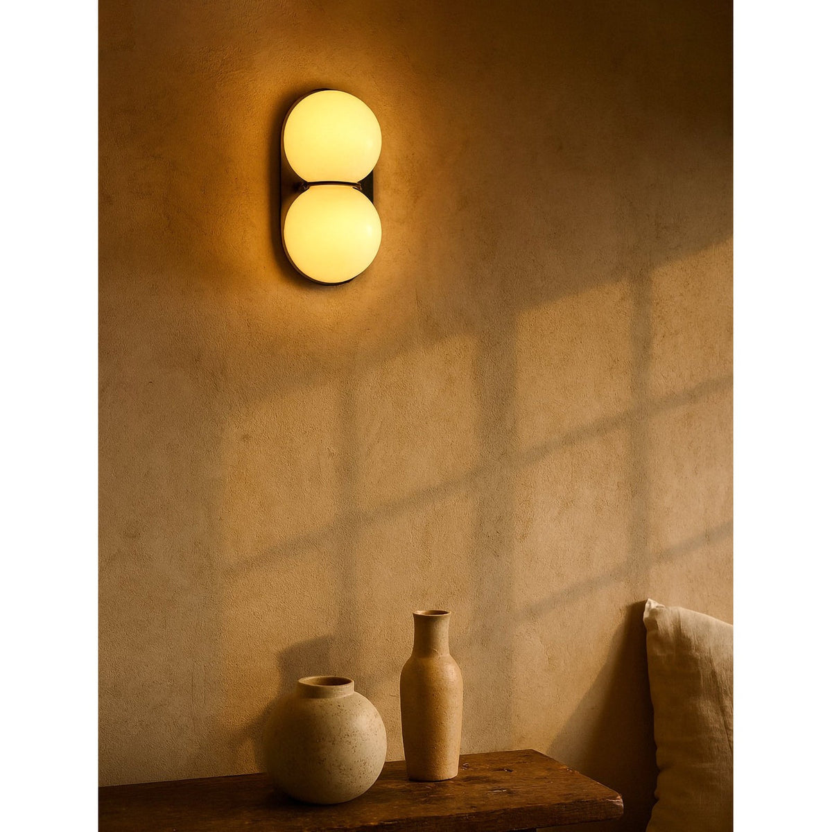 Modern Double Glass Wall Lamp – Playful Lighting with Colored Glass for Bedroom & Kids Room | Sansoti