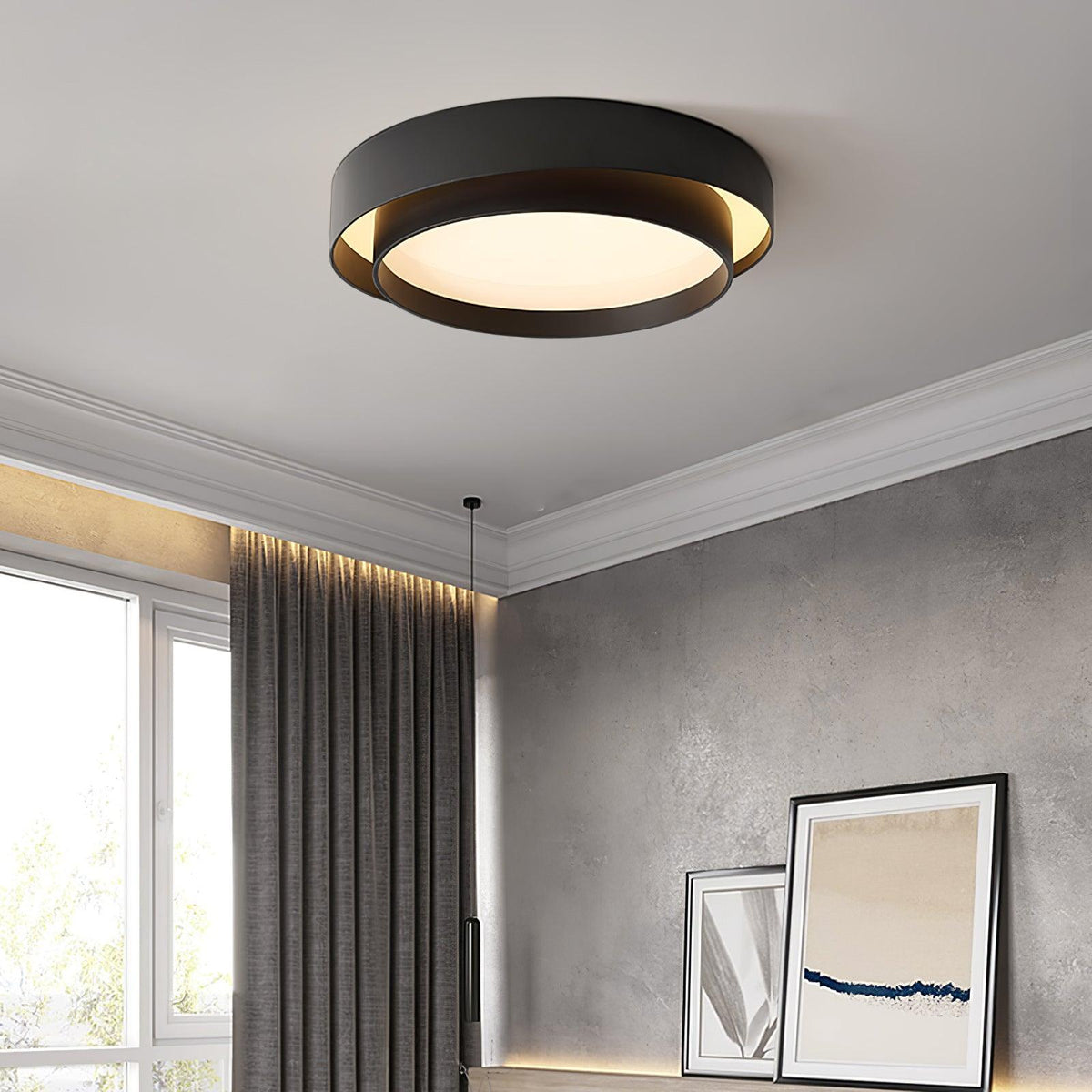 Deckenleuchte Zylinder Eisen Acryl Weiß Grau Schwarz Wohnzimmer Schlafzimmer LED 3000K 4000K 6000K Ø40 Ø50 Ø60cm Deckenlampe Dimmbar | Sansoti