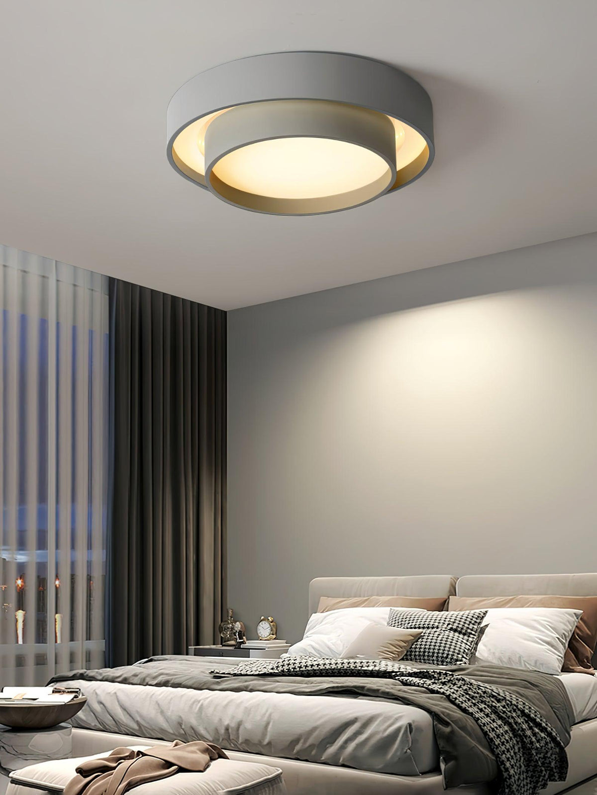 Deckenleuchte Zylinder Eisen Acryl Weiß Grau Schwarz Wohnzimmer Schlafzimmer LED 3000K 4000K 6000K Ø40 Ø50 Ø60cm Deckenlampe Dimmbar | Sansoti