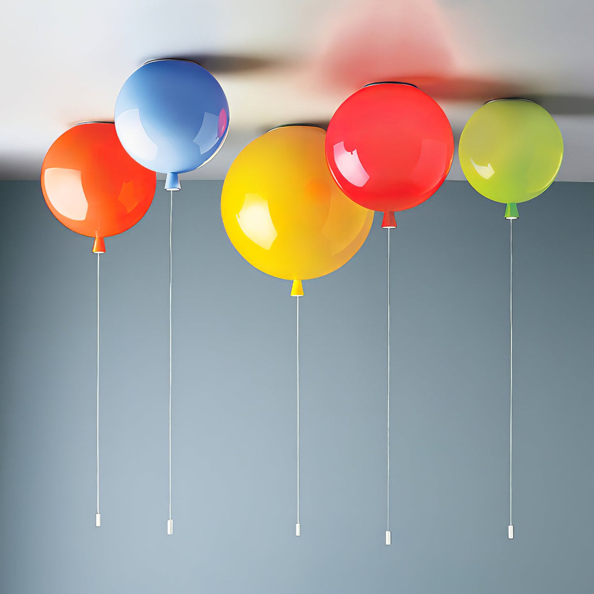 Floating Balloon Ceiling Lamp Plastic E27 Pull Cord Ø25 Ø30 Ø35cm Children's Room Playroom Living Room Pendant Lamp | Sansoti