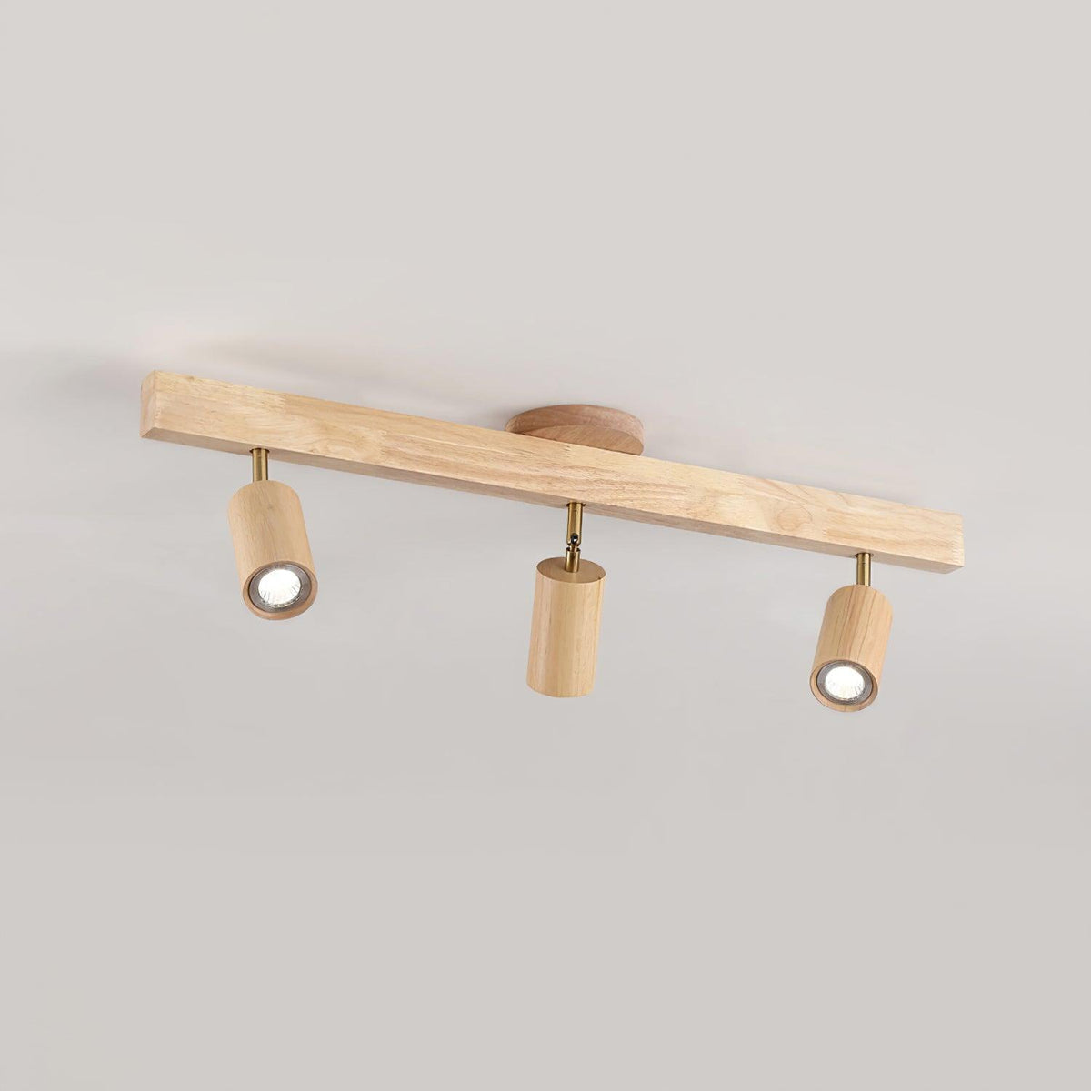 Holz Track Deckenlampe LED Holzoptik Gold Verstellbare Spots Wohnzimmer Küche Flur Skandinavisch Modern | Sansoti