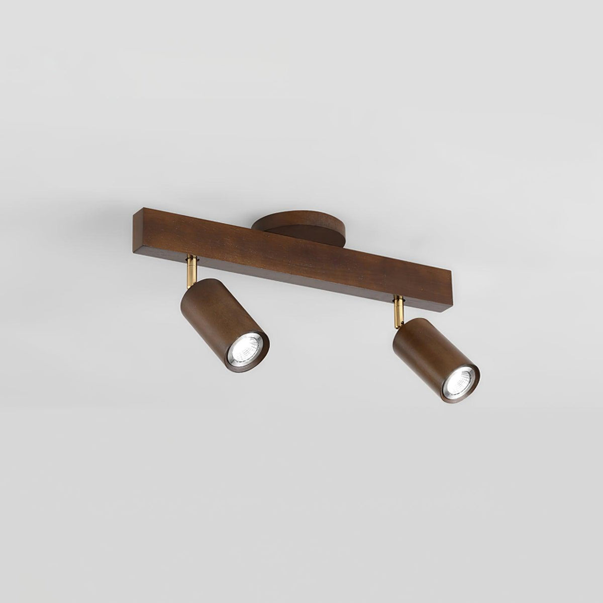Holz Track Deckenlampe LED Holzoptik Gold Verstellbare Spots Wohnzimmer Küche Flur Skandinavisch Modern | Sansoti