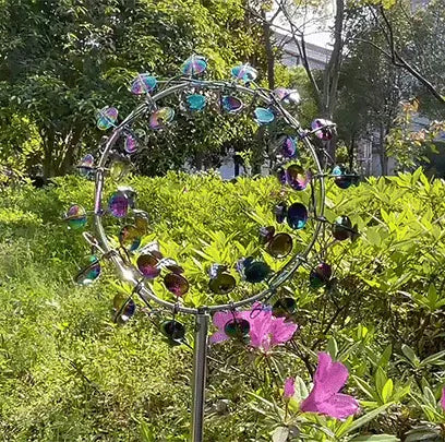 Metal Windmill Garden Decoration, Stainless Steel with Moving Blades, for Gardens, Patios, and Balconies, Decorative | Sansoti