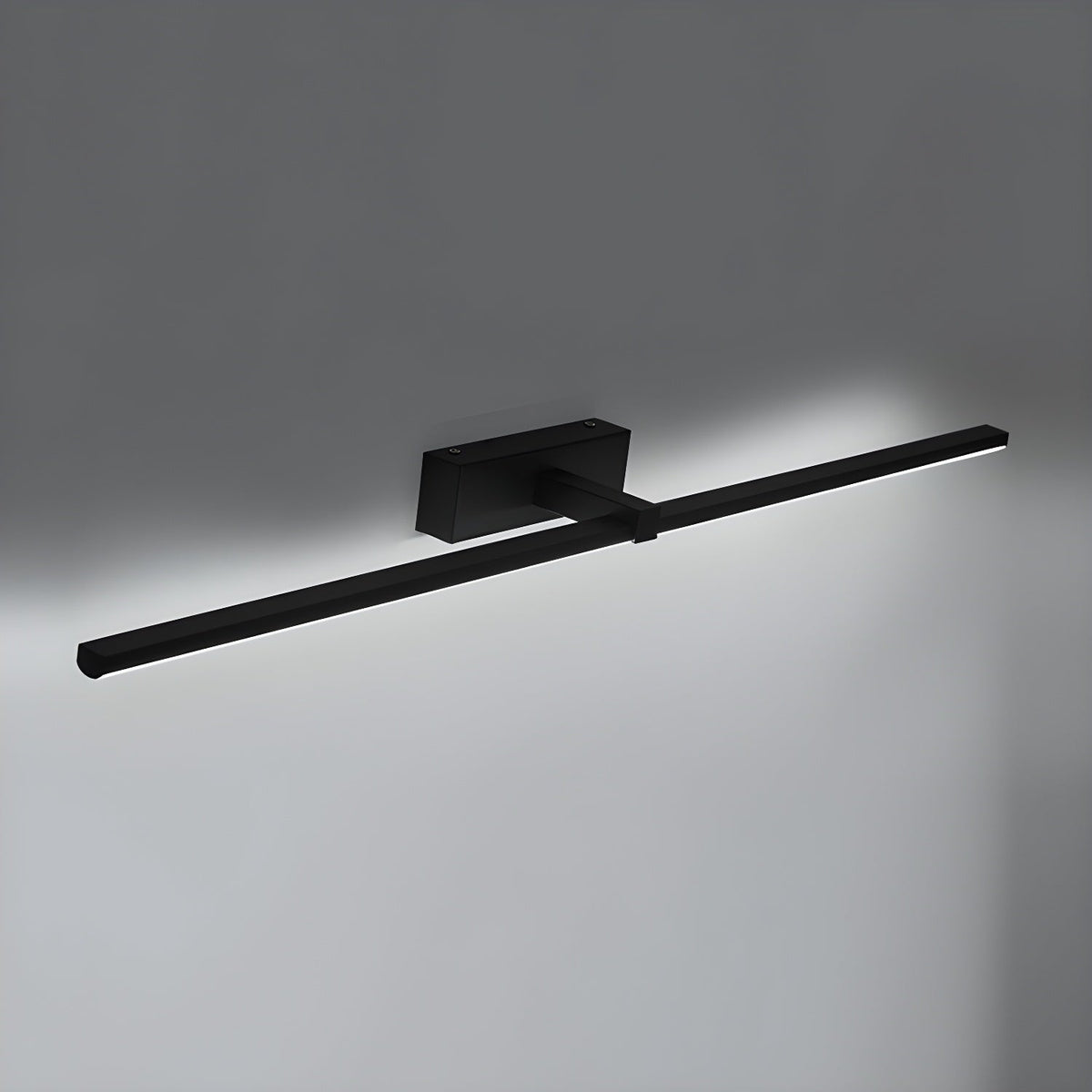 Linear Mirror Lighting Metal – Integrated LED Wall Lamp in Black – 3 Lengths | Sansoti
